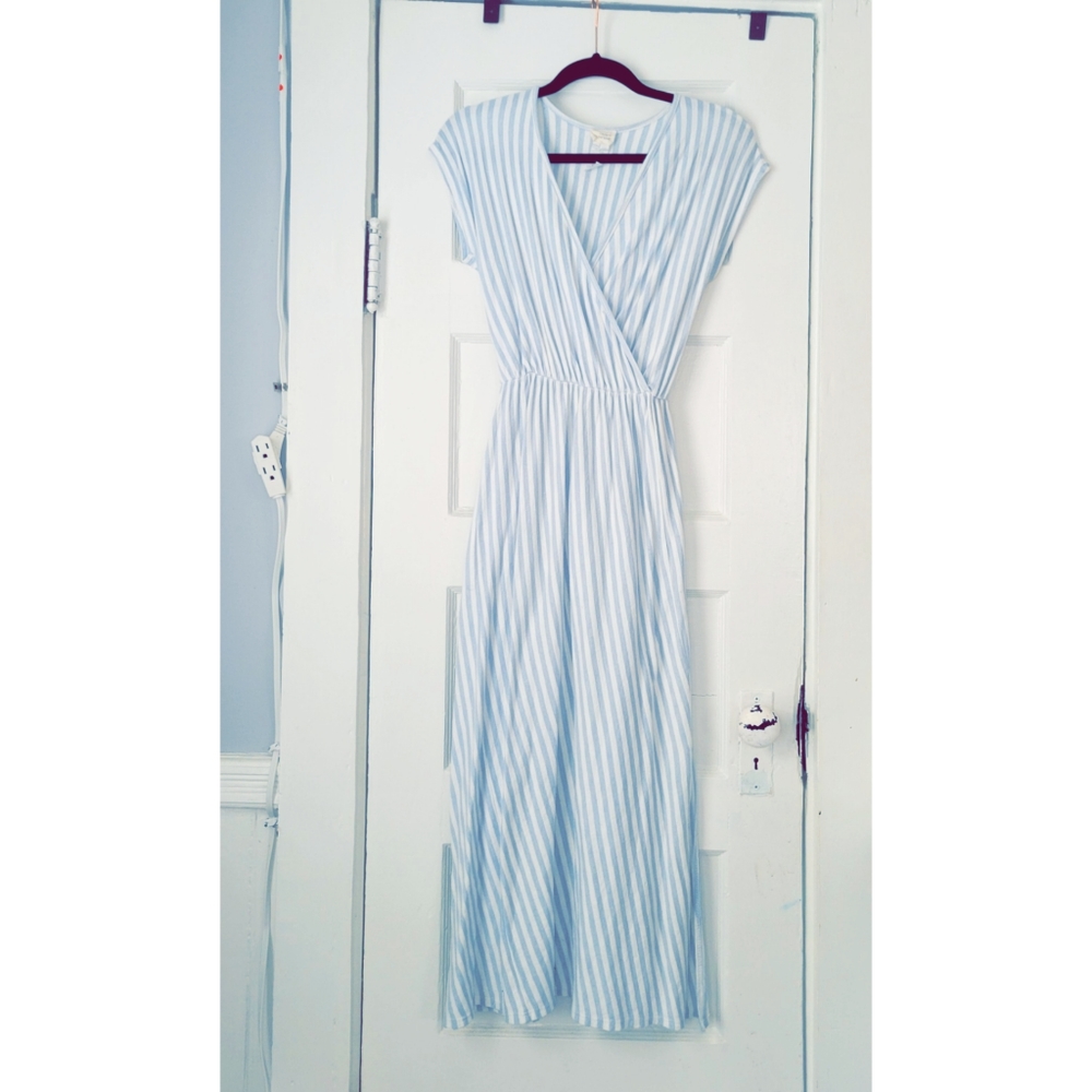 CAUTION TO THE WIND Striped Maxi Dress